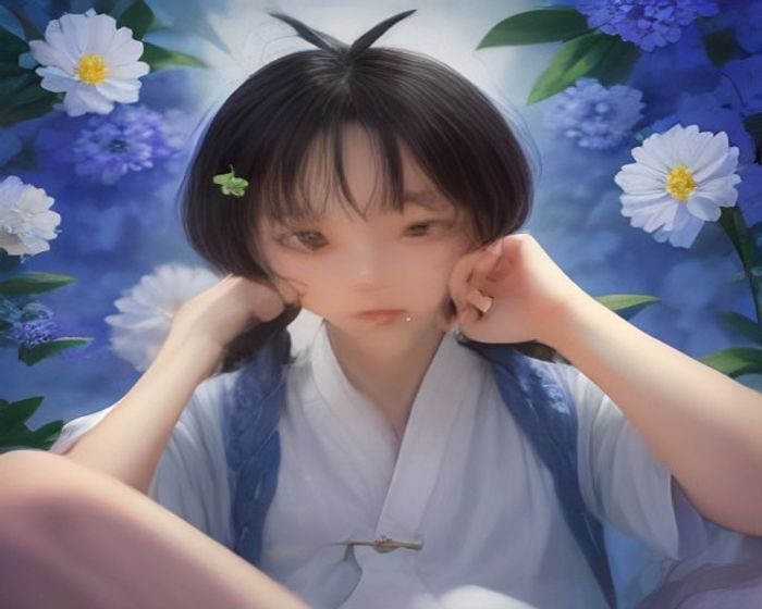 宝石蓝紫渐变色调下的极简线上观影示意插画，屏幕光影与网格纹理营造科技感与安全感
